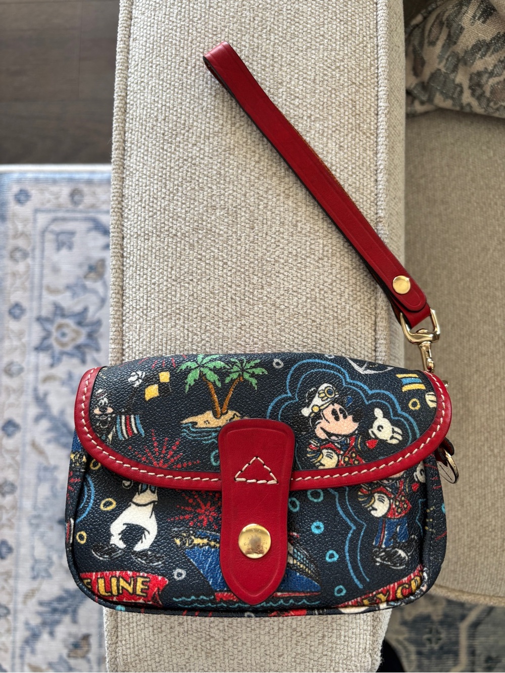 Dooney & Bourke Disney Cruise Line Navy & Red Trim Wristlet Clutch